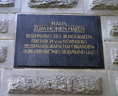 Informationstafel am Haus zum hohen Hafen