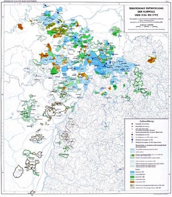 Territoriale Entwicklung der Kurpfalz von 1156 bis 1792