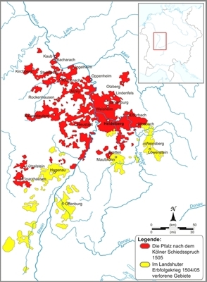 Das Territorium der Kurpfalz zu Beginn des 16. Jh.