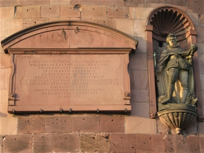Kurfürst Friedrich V. mit Inschrift am Dicken Turm