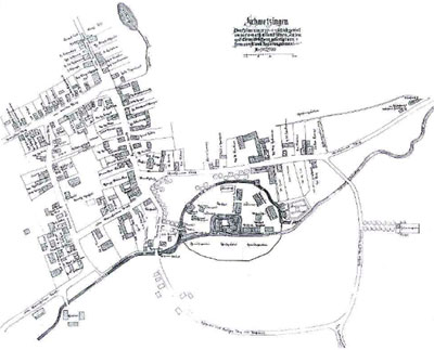 Plan des Dorfes Schwetzingen aus dem Jahr 1717