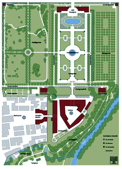 Lageplan Schloss und Gartenanlage Weikersheim