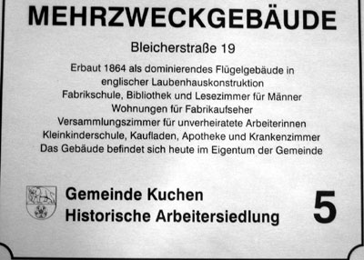 Einrichtungen in der Arbeitersiedlung