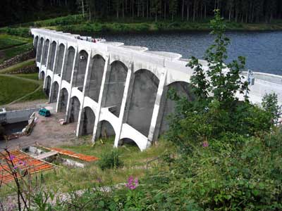 Die Linachtalsperre kurz nach ihrer Erneuerung, Juli 2008