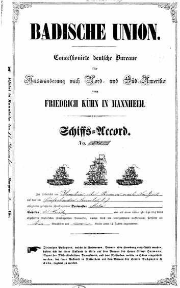 Schiffs-Accord der Badischen Union