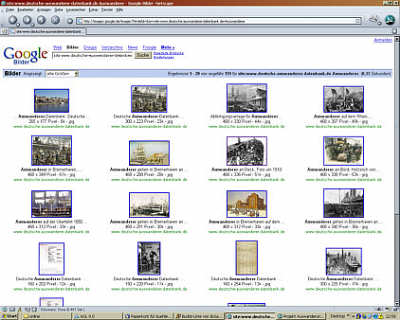 Bildübersicht aus der Auswanderer-Datenbank