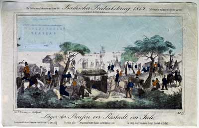 Preußisches Feldlager vor Rastatt im Juli 1849