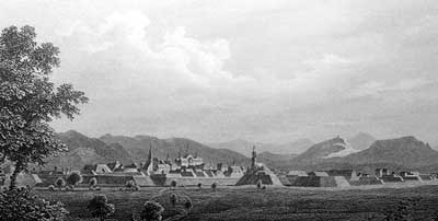 Bundesfestung Rastatt, Stich um 1850. 