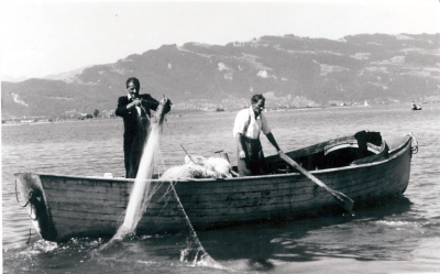 Berufsfischer am Bodensee-Obersee am Anfang des 20. Jahrhunderts