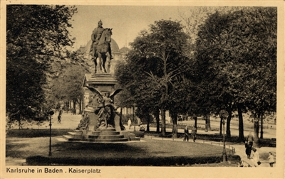 Postkarte „Karlsruhe in Baden. Kaiserplatz“