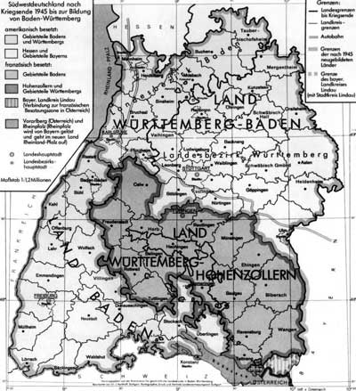 Staatliche Gliederung Südwestdeutschlands 1945-52