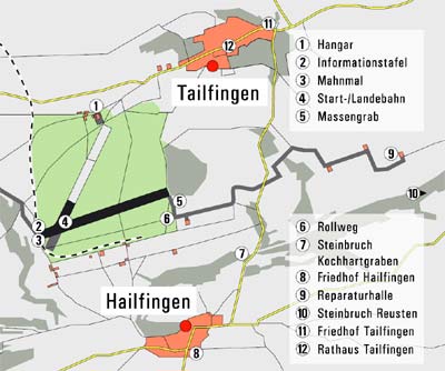 Kartenausschnitt des Flugplatzgeländes