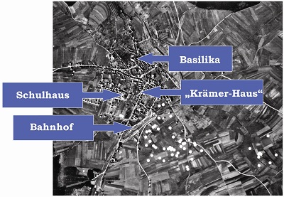 Ausschnittvergrößerung aus einem amerikanischen Luftbild vom 24. März 194