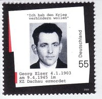 Sonderbriefmarke zum 100. Geburtstag von Georg Elser aus dem Jahr 2003