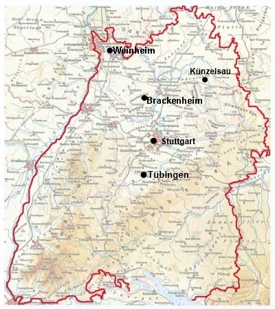 Karte zu historischen Lernorten 