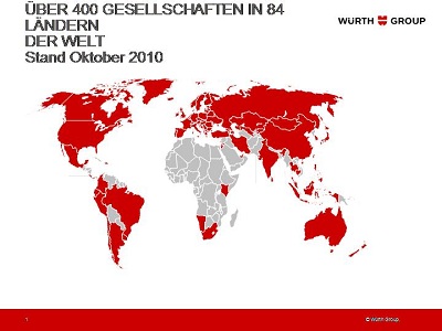  Grafik der Gesellschaften der Würth-Gruppe weltweit