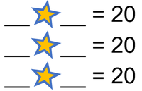 Rechnungen zu Aufgabenteil c) In Aufgabenteil c) sollen alle Möglichkeiten notiert werden, um mit dem Sternzeichen das Ergebnis 20 zu berechnen.