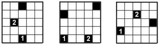 Drei Solospiele, die gelöst werden sollen. 