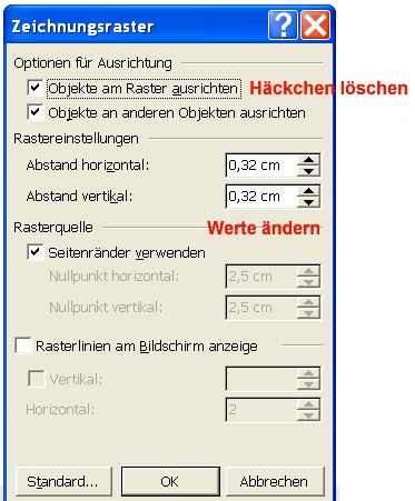 Raster ändern