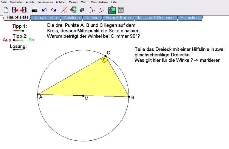 Aufgabenstellung mit erstem Tipp