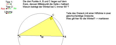 nur erster Schalter rechts: Hinweis auf Hilfslinie und besondere Winkel