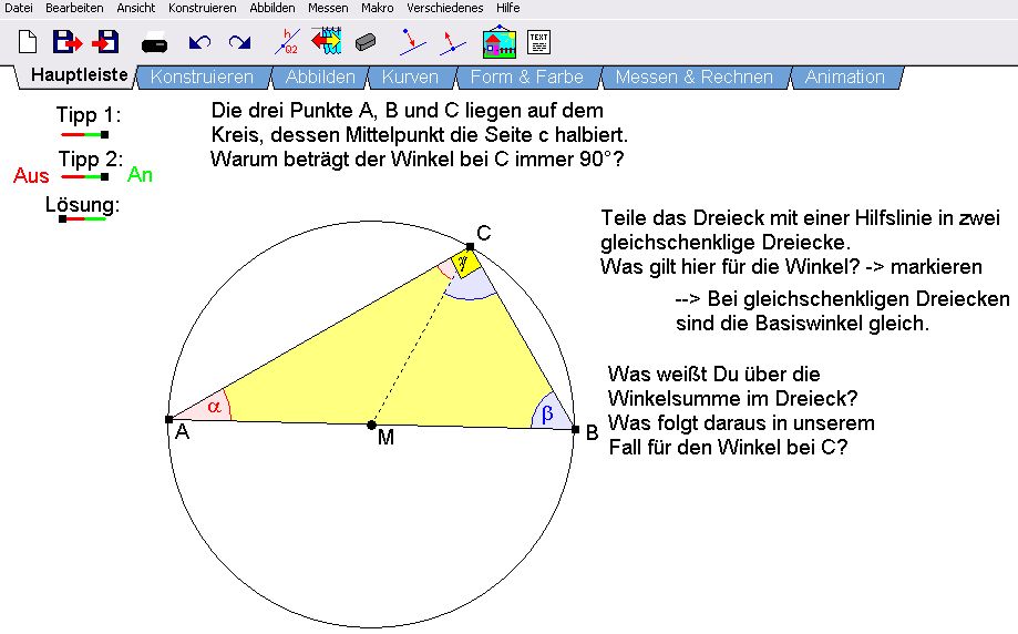 Aufgabenstellung mit zwei Tipps