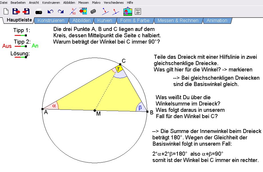 Beweis Thalessatz große Anzeige