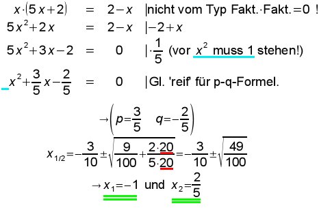p-q-Formel Beispiel 2