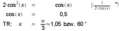 Zweite Musterlösung zum Kosinus