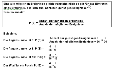 Berechnung der Wahrscheinlichkeit