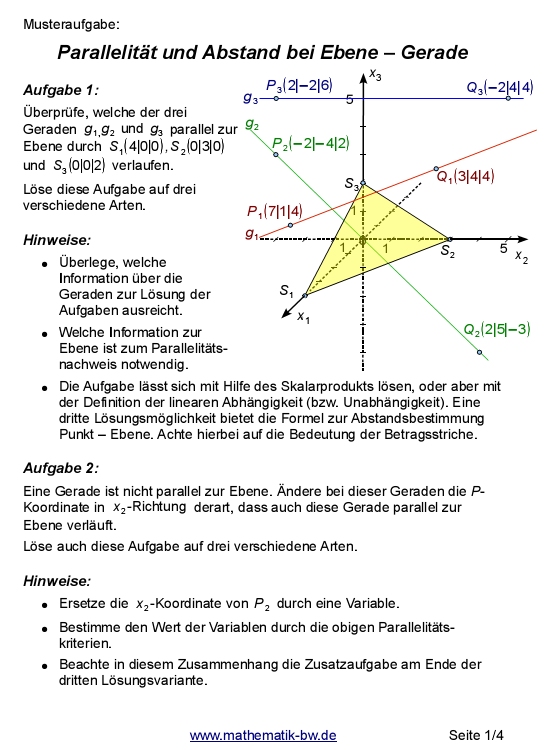Parallelität Ebene Gerade — Landesbildungsserver BadenWürttemberg