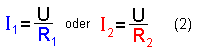 Teilstromstärken und Teilwiderstände