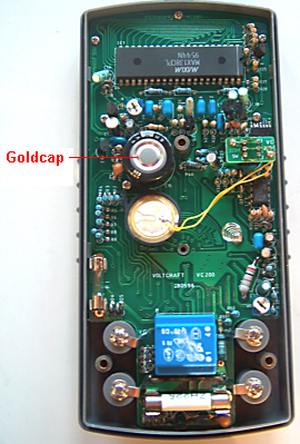 Ein Goldcap puffert die Spannung in einem Multimeter