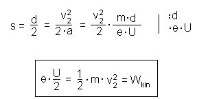 kin. Energie bei halber Strecke