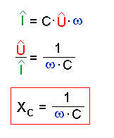 Formel Wechselstromwiderstand eines Kondensators