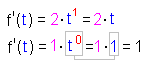 Ableitung von t²