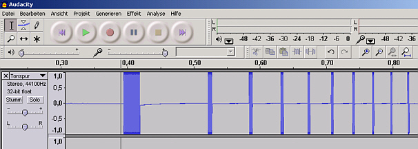 Aufnahme eines freien Falls mit Audacity