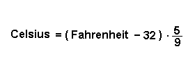 Umrechnung Fahrenheit in Celsius