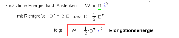 Elongationsenergie bei zwei Federn