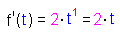 Ableitung von t²