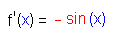 Ableitung von Kosinus ist Minus Sinus