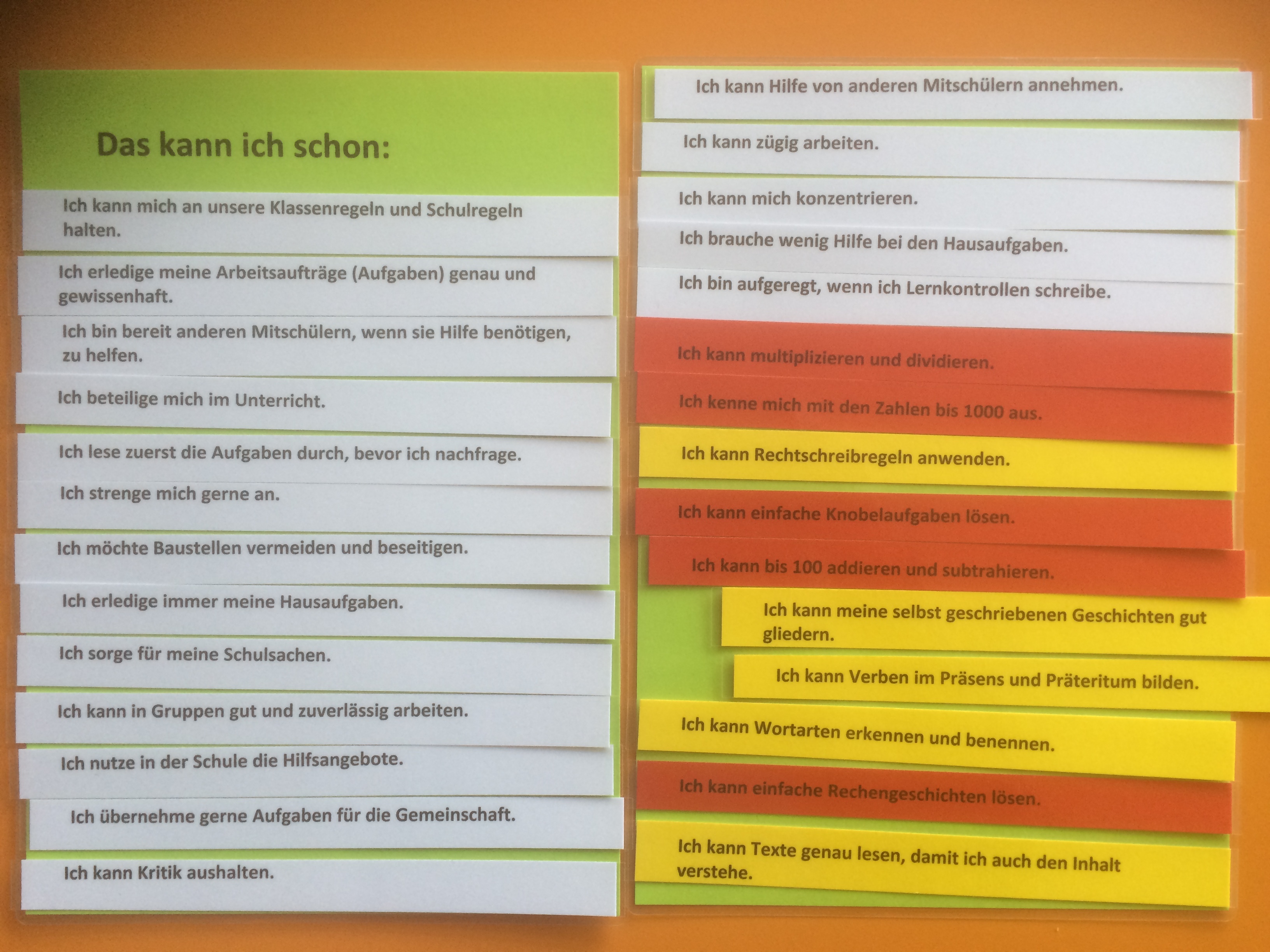 Lernentwicklungsgespräch - Selbsteinschätzung 1