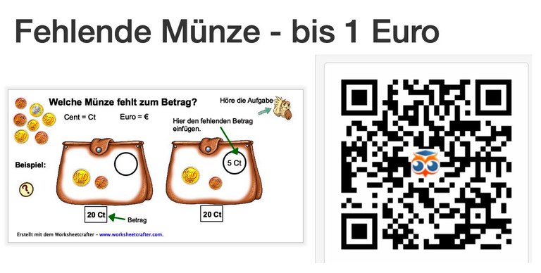 Fehlende Münze bis 1 Euro