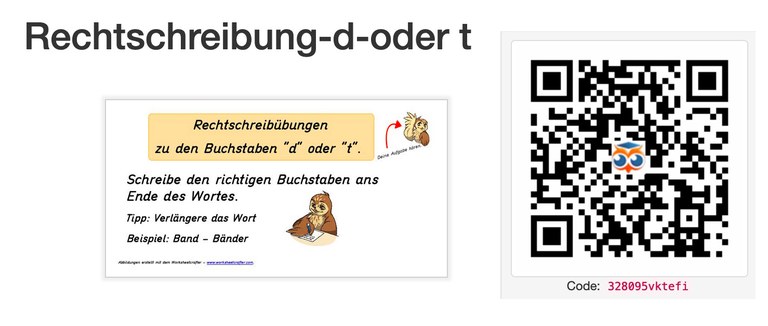Rechtschreibübung zu d oder t
