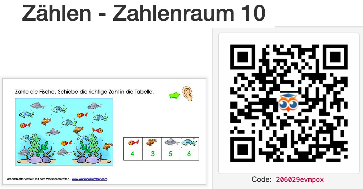 Zähle und finde die passende Zahl