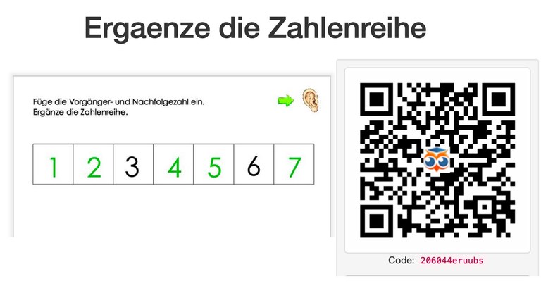 Ergänze die Zahlenreihe