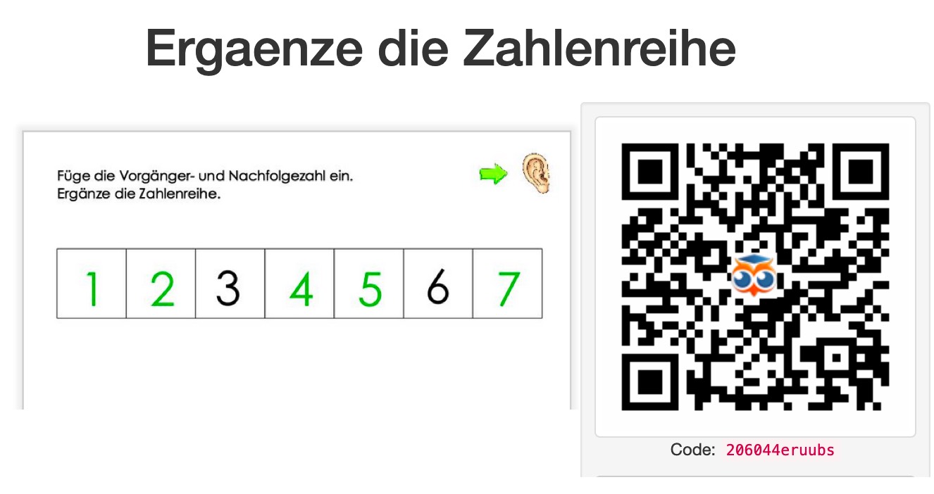 Ergänze die Zahlenreihe