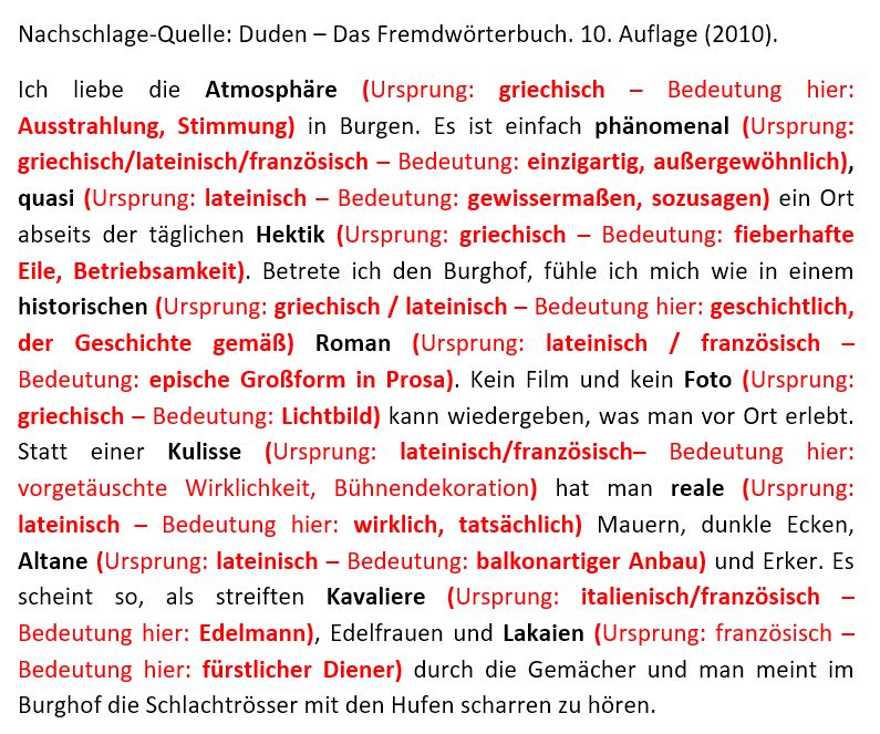 Lösungshinweise Übung 1 (Fremdwörter)