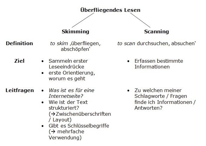 Überfliegendes Lesen