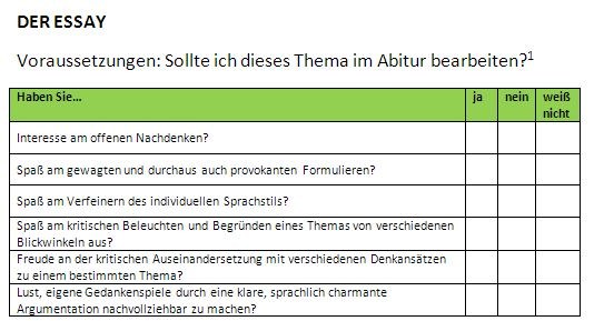 essay deutsch abitur